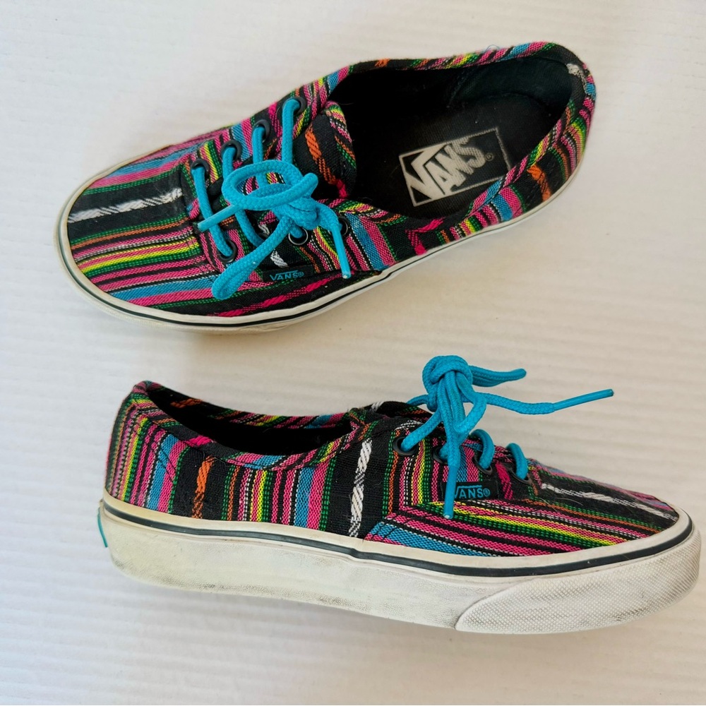 Vans Authentic Low Lines Multicolor Stripe Boho Aztec Rare, Men's 4 Women's 5.5